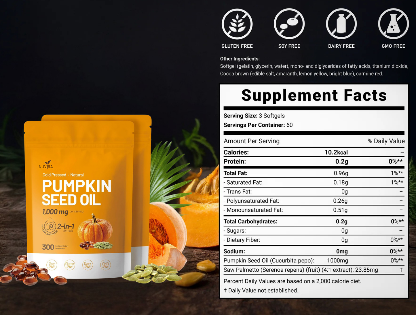 NUVIRA Pumpkin Seed Oil + Saw Palmetto